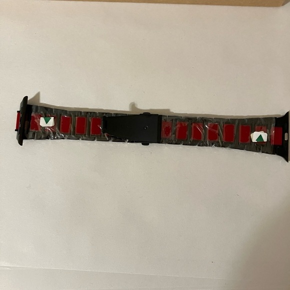 smart watch band replacement 44mm Red And Black Stainless Steel - Picture 2 of 8